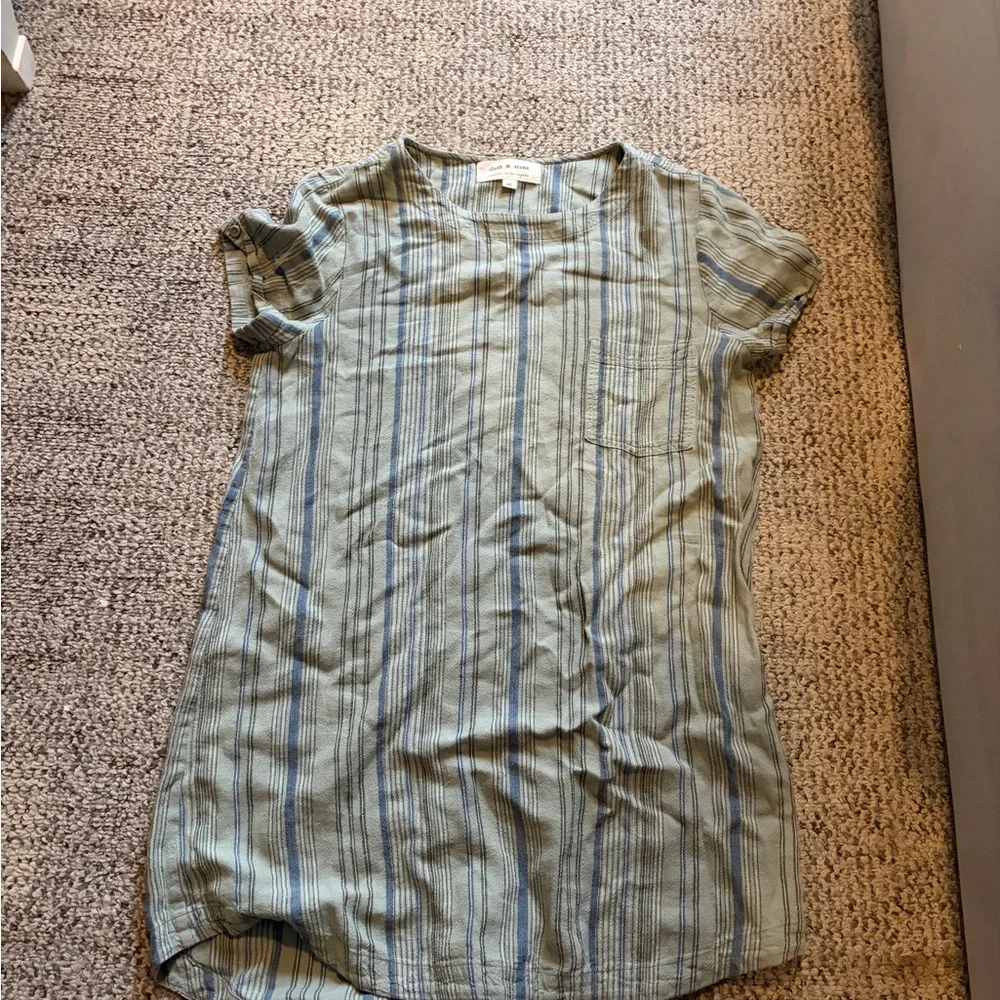 Cloth & Stone Green Striped sleep dress - Picture 2 of 4